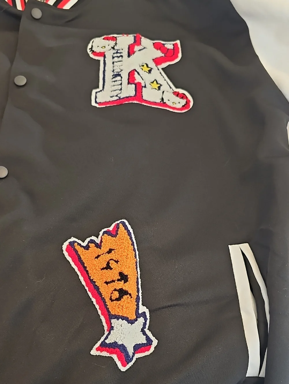 New Sanrio 2XL  Hello Kitty 1976-2005 Colorful Patchwork  Varsity Jacket - Picture 7 of 15